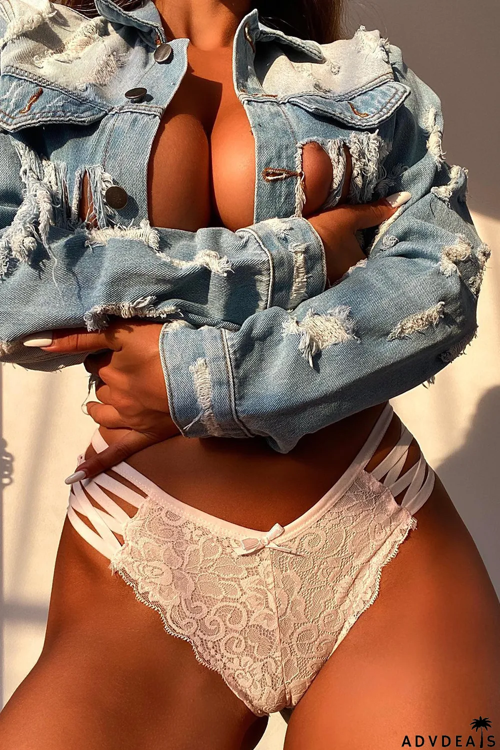 Pink Criss Cross Strappy Lace Panty