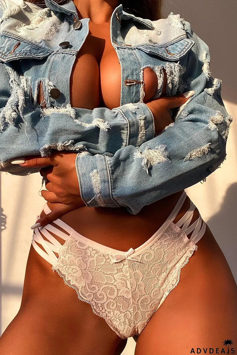 Pink Criss Cross Strappy Lace Panty