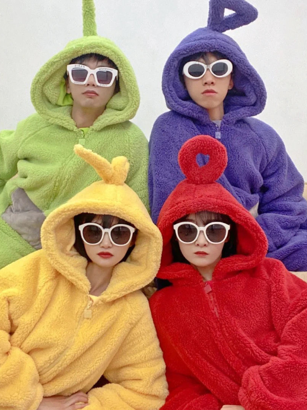 Teletubbies Coral Velvet One-piece Pajamas