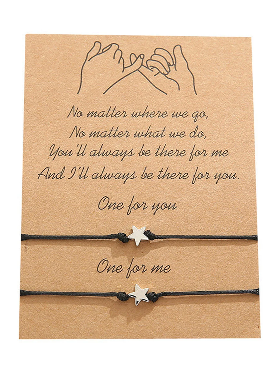 Valentine's Day Star Woven Card Bracelet