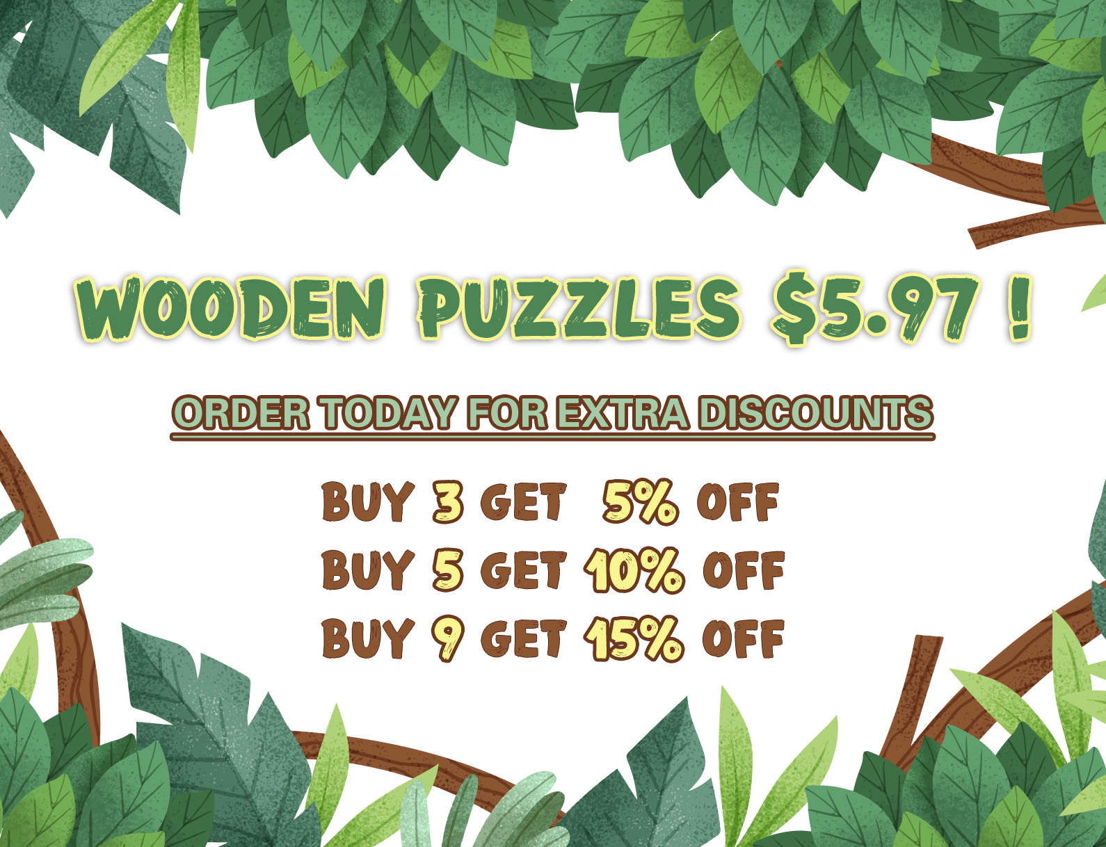 Wooden Jigsaw Puzzles, Fox Family Wooden Puzzles for Adults and Kids