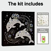 DIY Pearl Painting Dolphins for Home Wall Decor with Frame(30*30cm)