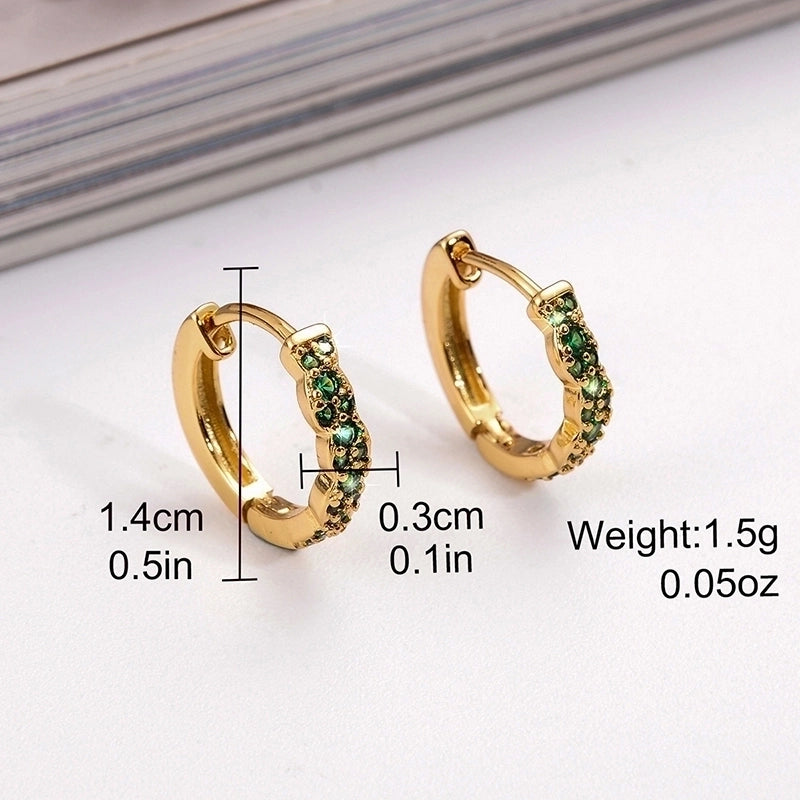 1 Pair Ig Style Minimalist Round Plating Inlay Copper Zircon 18k Gold Plated Earrings