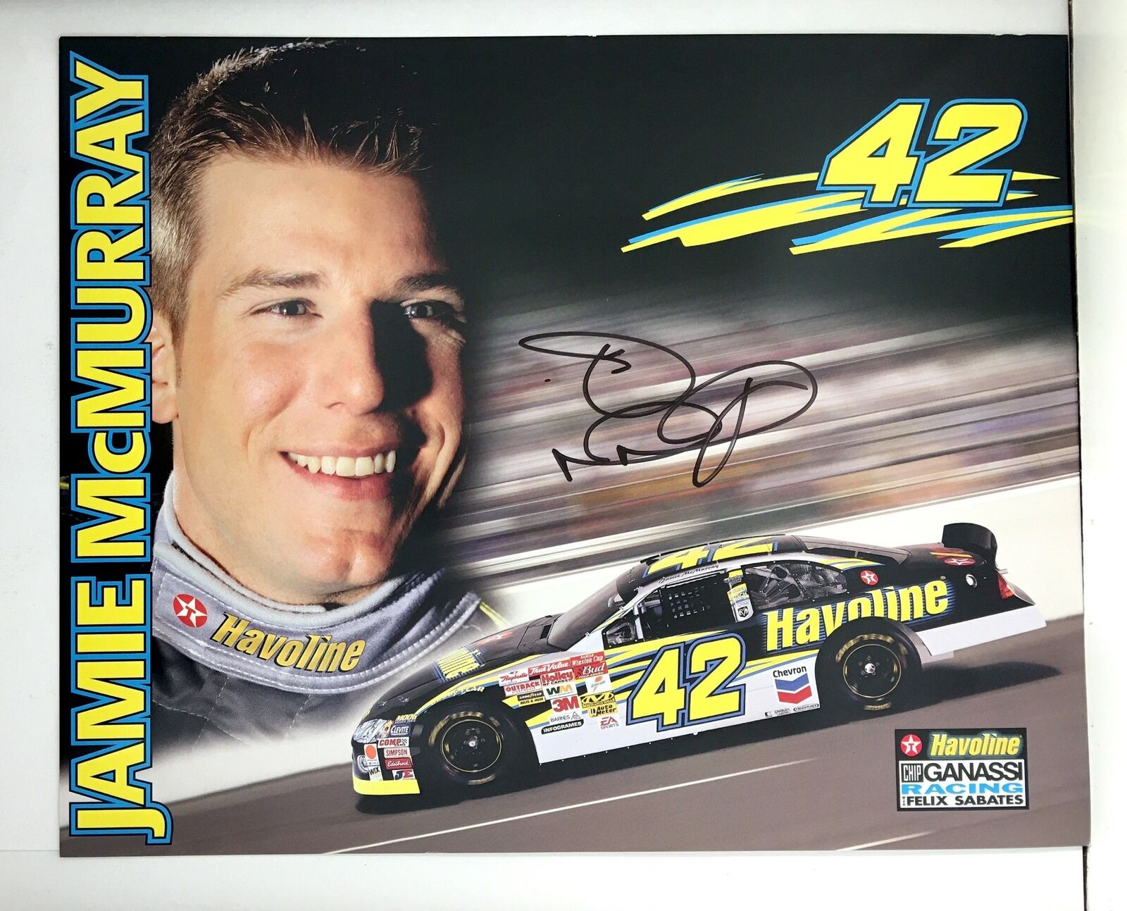 Jamie McMurray Signed 8x10 Photo Poster painting Promo Hero Card Postcard NASCAR  SHIP Auto