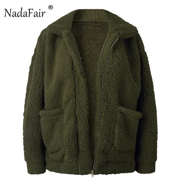 Teddy Coat Women Fluffy Jacket Autumn Zipper Plush Thick Casual Plus Size Lamb Winter Faux Fur Coat Overcoat | IFYHOME