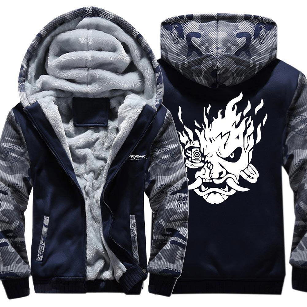 Cyber Punk 2077 Hoodie Pullover mit Kaputze Pulli Jacke mit Reißverschluss Cyberpunk 2077 für Erwachsene Frühling Herbst