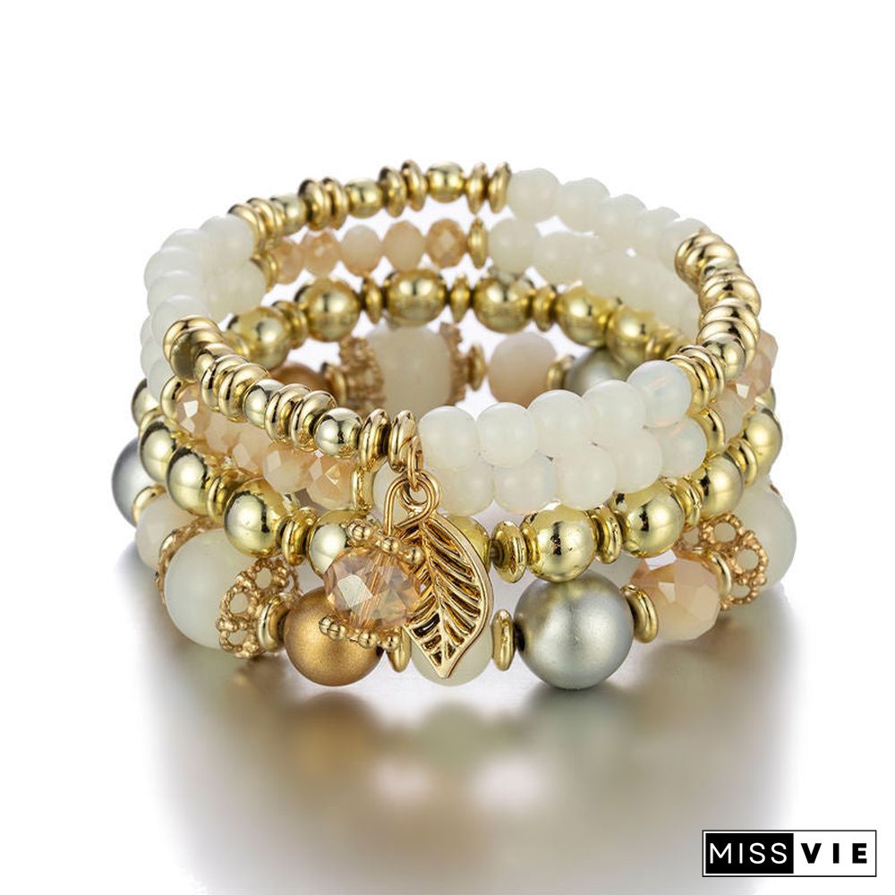 Women's Crystal Pendant Multi-layer Bracelet