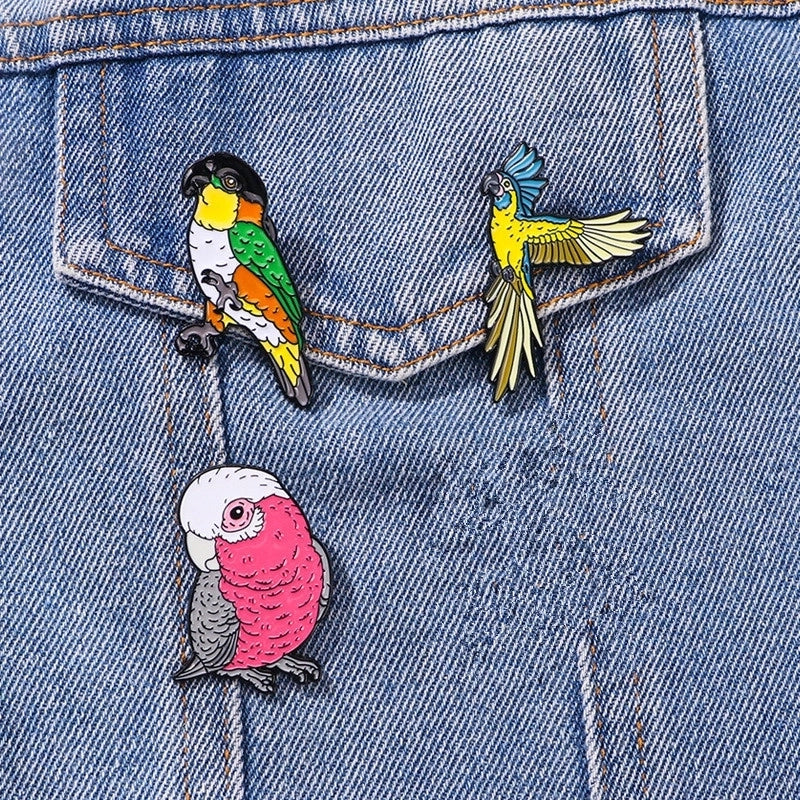 Casual Cartoon Style Cute Crow Animal Parrot Alloy Unisex Brooches
