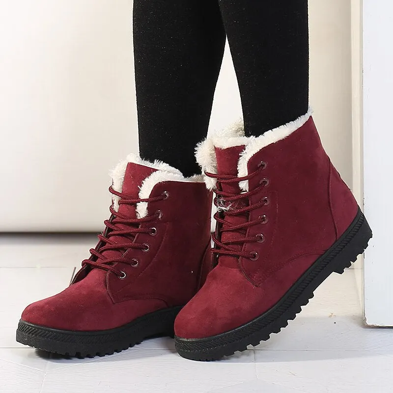 Women Boots Plus Size 44 Snow Boot For Women Winter Shoes Heels Winter Boots Ankle Botas Mujer Warm Plush Insole Shoes Woman