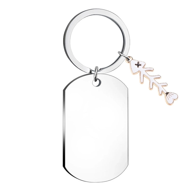 Minimalist Geometric Stainless Steel Unisex Bag Pendant Keychain