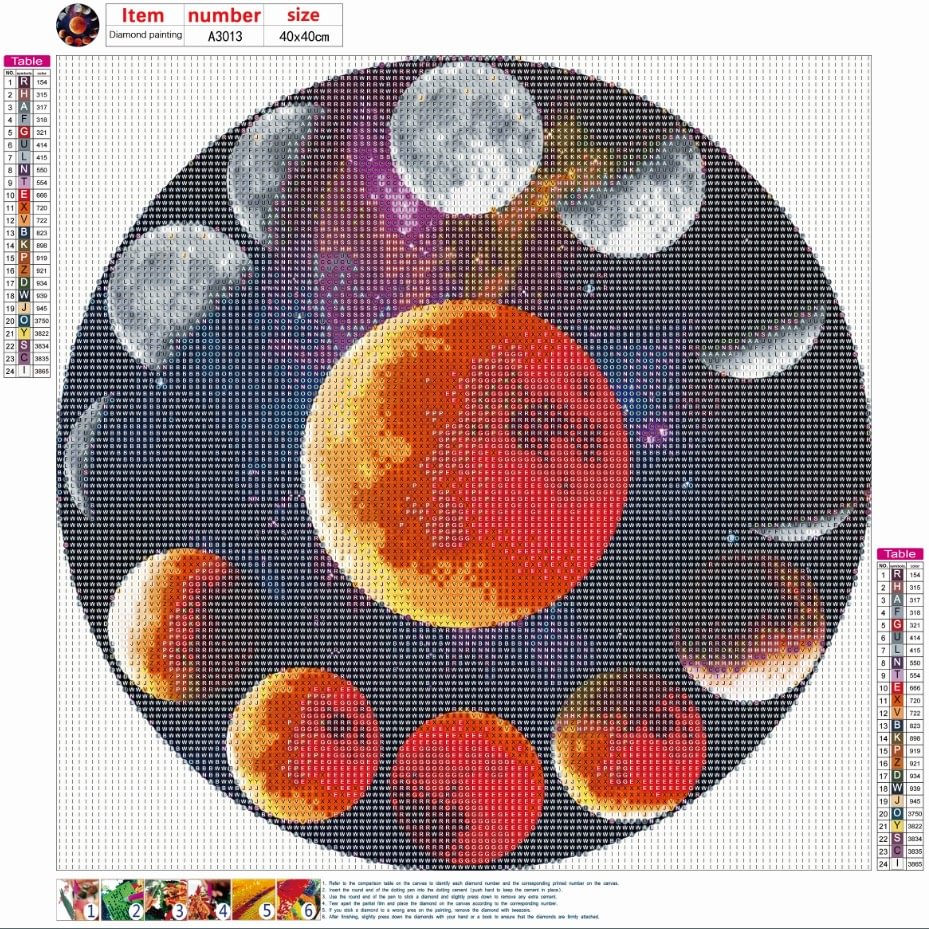 Moon Art - Full Round Diamond Painting (40*40cm)