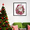 Pink Santa Claus 30*30cm(canvas) special shaped drill diamond painting