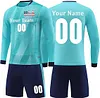 long sleeves Custom Soccer Jersey Sport Training Blue Soccer Personalized Name Number Logo