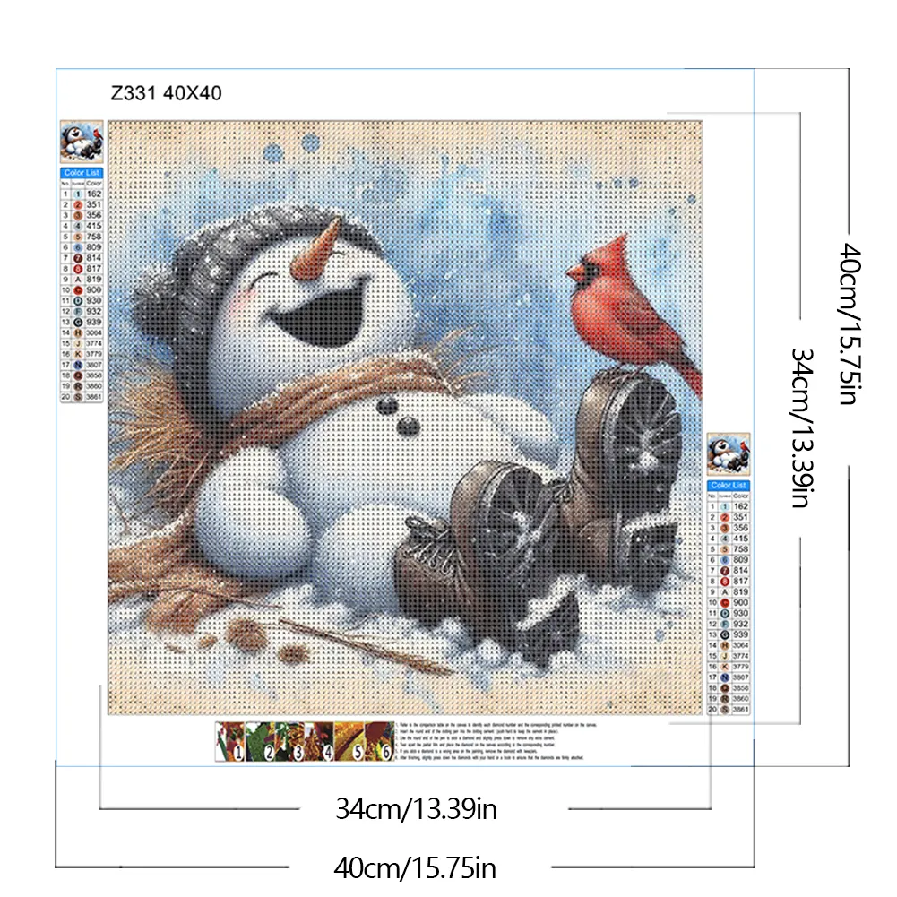 Diamond Painting - Full Round Drill - Snowman(Canvas|40*40cm)