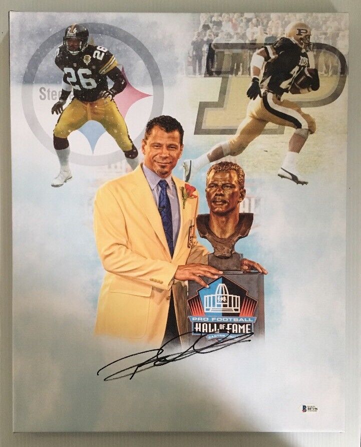 Rod Woodson Autographed Signed Custom 16x20 Canvas Steelers BECKETT BAS COA 2