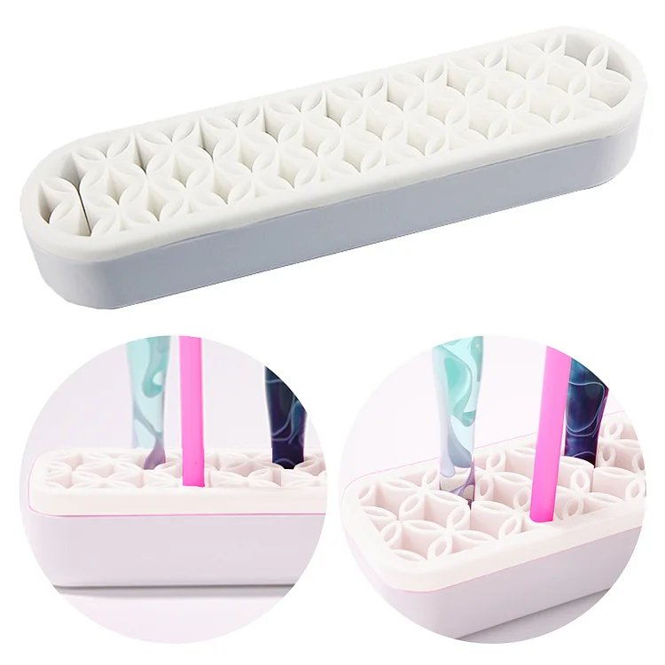 Diamond Painting Pen Holder Cosmetic Storage Box Desktop Brush Holder (White)