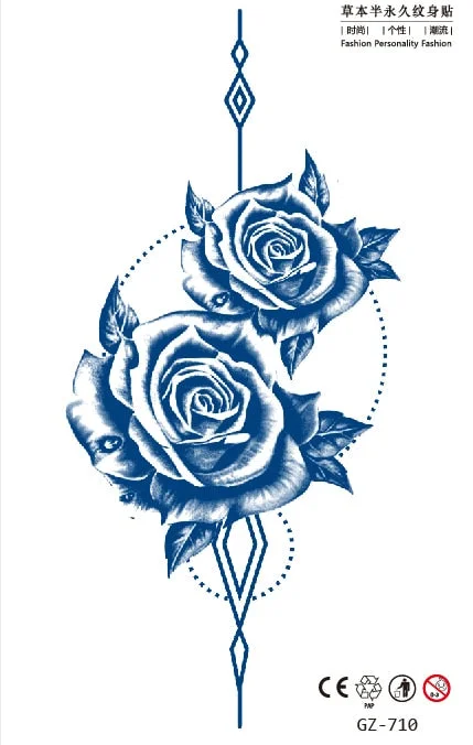 Temporary Tattoo Sticker Skull Wing Flower Cross Juice Ink Lasting Girl Women Chest Neck Hand Finger Fake Small Tatoo Hot Sale