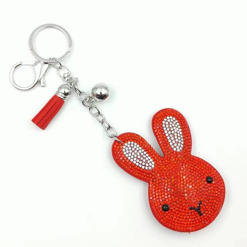 Cute Rabbit Flannel Diamond Women’s Keychain