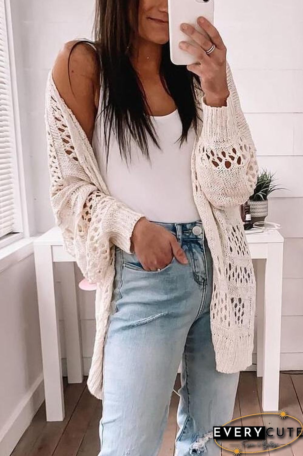 Crochet Knit Loose Cardigan