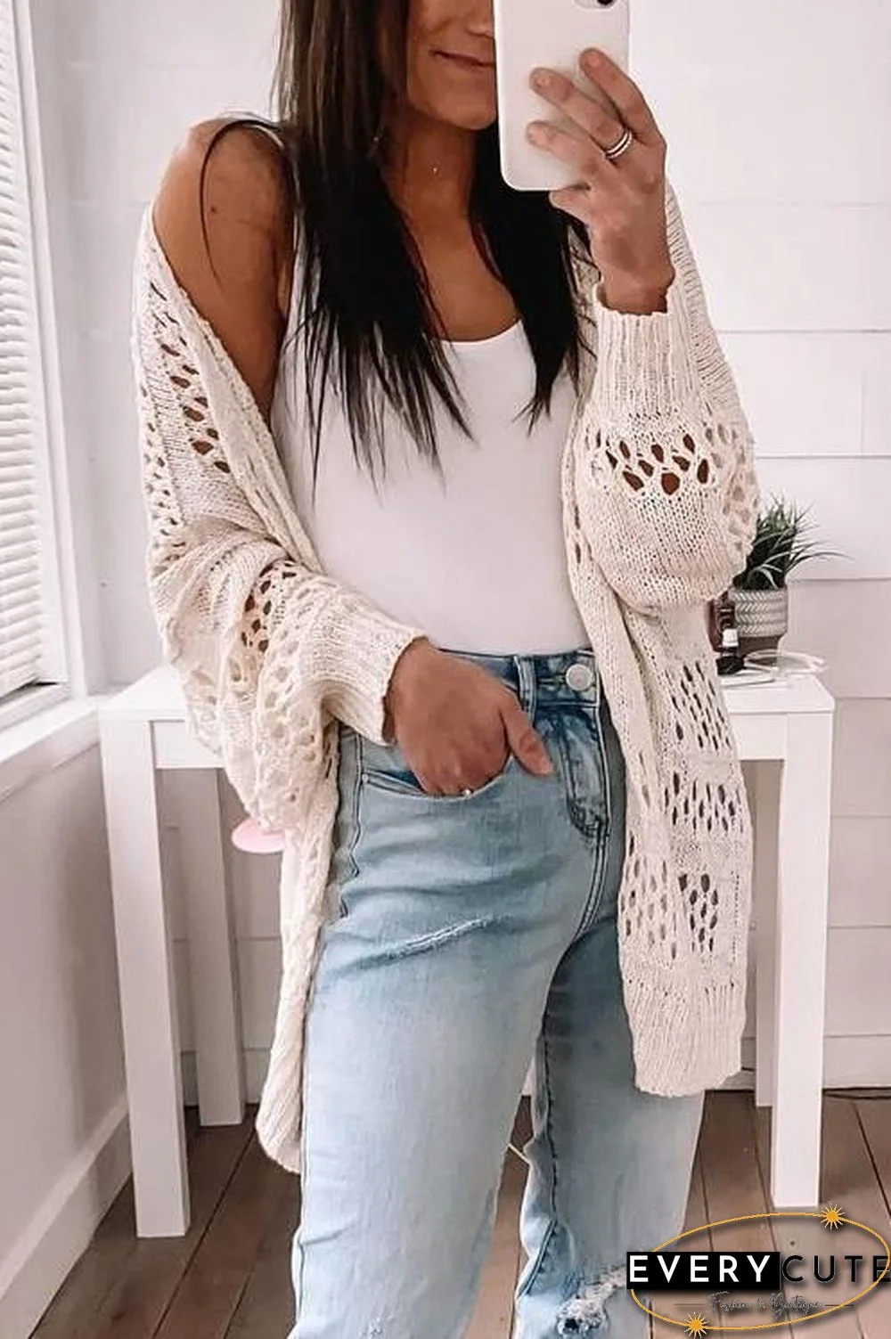 Crochet Knit Loose Cardigan