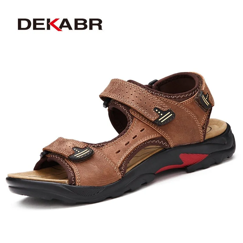 DEKABR Top Quality Sandal Men Sandals Summer Genuine Leather Sandals Men Outdoor Shoes Men Leather Shoes Big Plus size 46 47 48