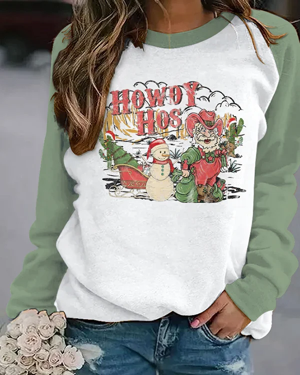 Howdy Hos Cowboy Santa Christmas Sweatshirt-