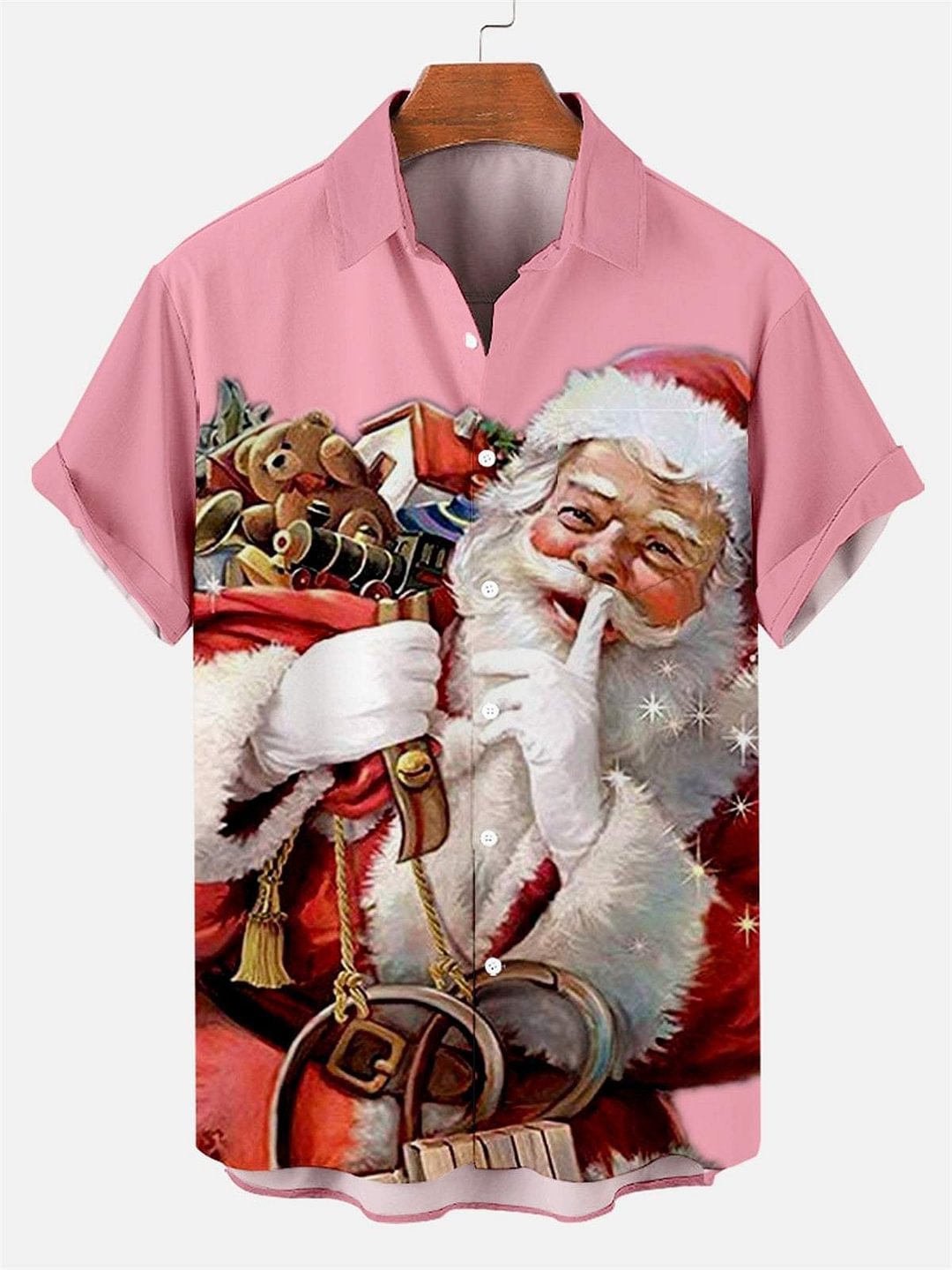 Men's Santa Casual Comfort Plus Size Shirt