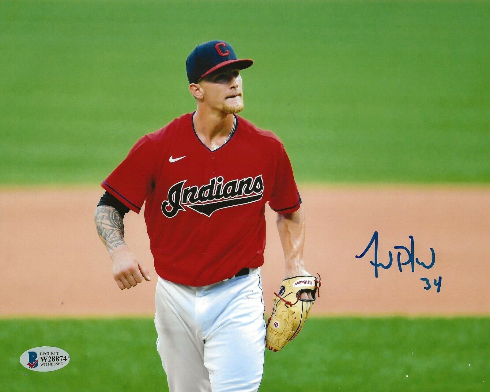 Zach Plesac signed Cleveland Indians 8x10 Photo Poster painting #4 Beckett Witnessed