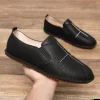 Men's simple, fashionable, casual, lightweight, breathable, non-slip leather shoes