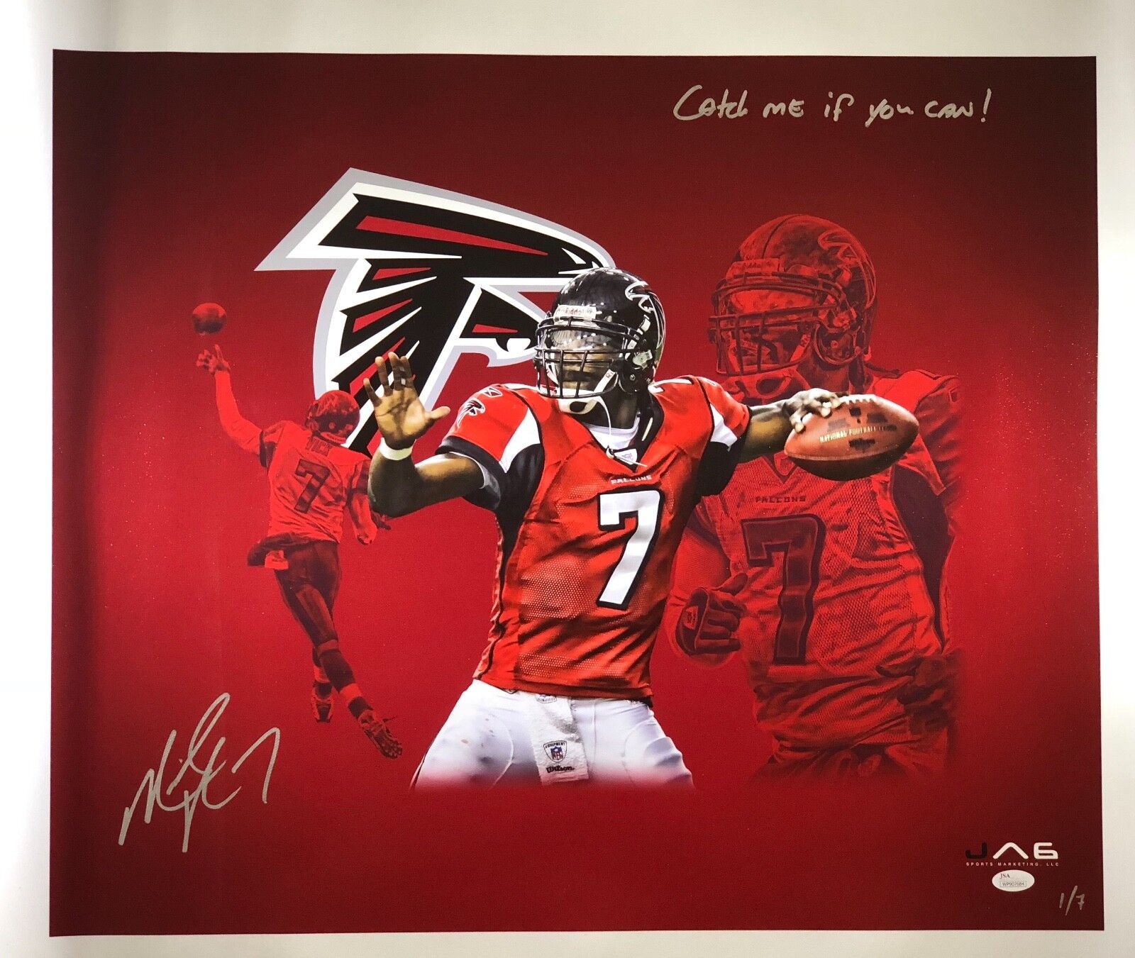 Mike Vick autographed signed inscribed 20x24 canvas RARE NFL Atlanta Falcons JSA