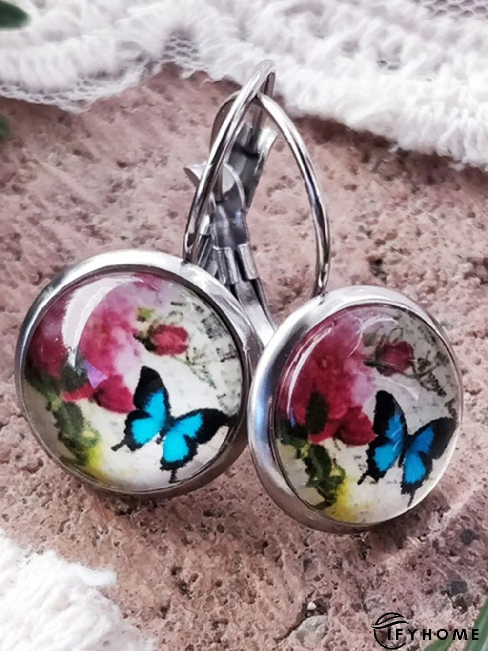 Retro Butterfly Time Gemstone Earrings Old Ethnic Style | IFYHOME