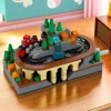 Assembling Building Blocks Hand-Cranked Movable Mini Country Railway Track Toy Gift