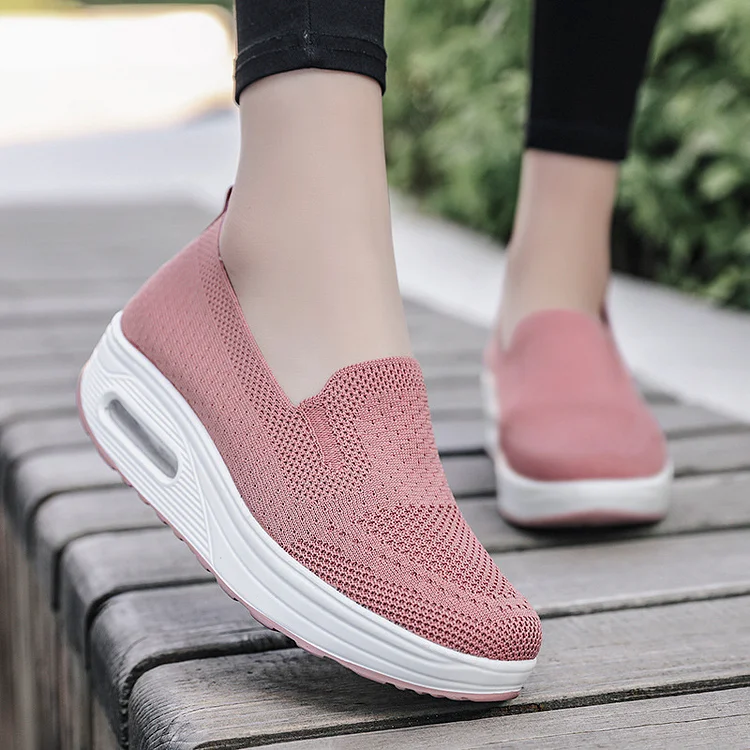sale|Pink UK5.5|Comfort Fit For Wide Feet Platform Loafers Walking Shoes shopify Stunahome.com