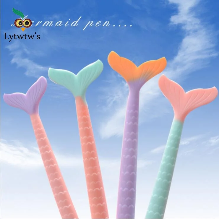 1 Pcs Lytwtw's Kawaii Gel Pen Cute Stationery Office School Supply colored Soft creative sweet pretty lovely Handle Mermaid Tail