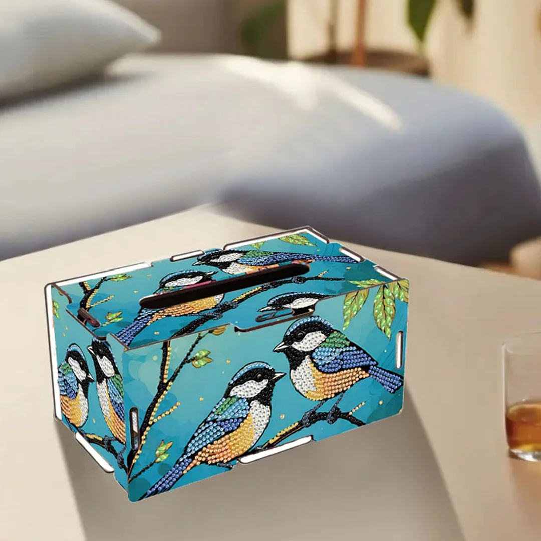Wooden Diamond Painting Tissue Box for Home and Office Decoration(CZH002)