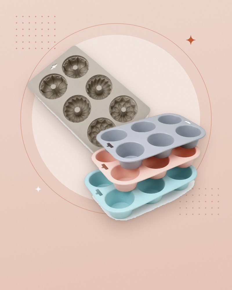 Silicone bundt and muffin baking molds