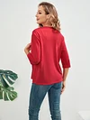 Open Front Solid Cardigan with 3/4 Sleeves, Elegant Spring/Summer Women's Clothing