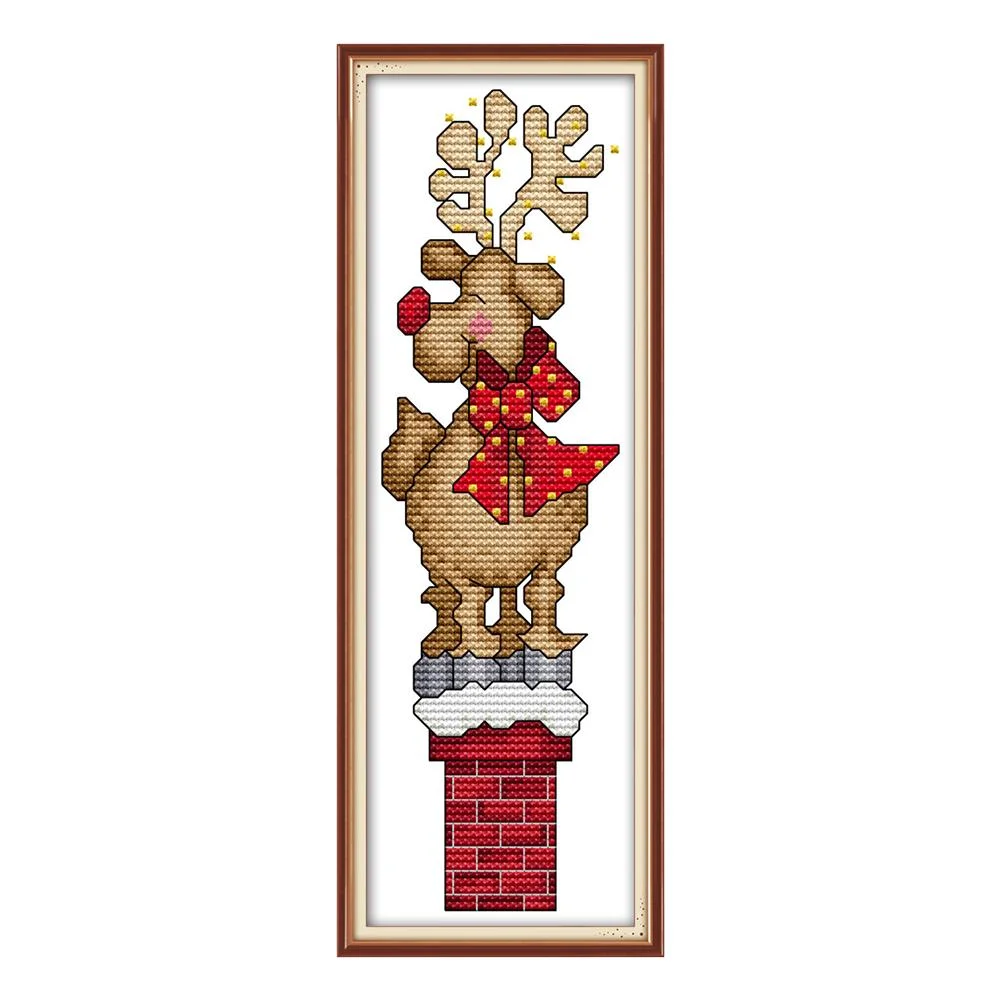 14ct Stamped Cross Stitch - Christmas Deer(9*27cm)