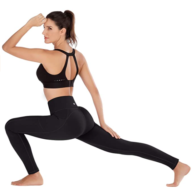 Yuiboo Solid Color Pure Plain Tan High Waist Yoga Pants for Women