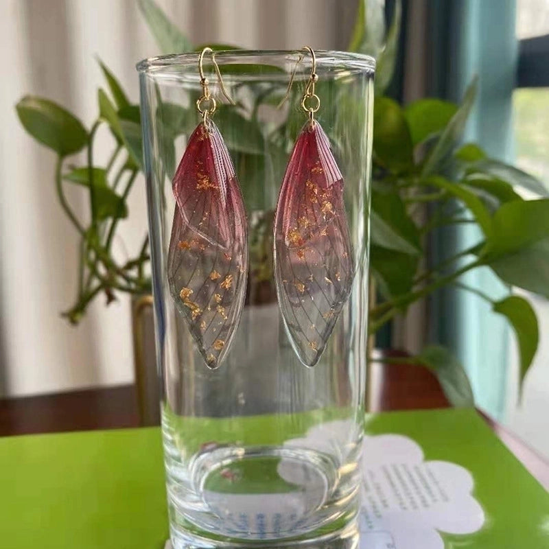 1 Pair Minimalist Wings Copper Epoxy Women’s Drop Earrings