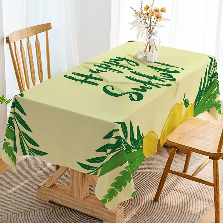 Sukkah Sukkot Waterproof Tablecloth Jewish New Year Holiday Party Decorations Kitchen Dining Room Home Table Cover