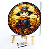Pumpkin Scarecrow Glass Painting-Paint by Numbers Acrylic Painting 50*50CM