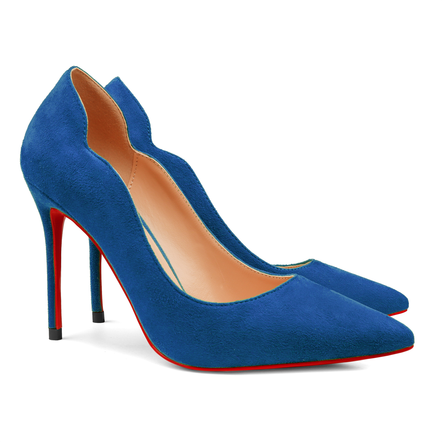 100mm Women's High Heels for Party Wedding Red Bottom Suede Pumps-vocosishoes