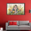 Diamond Painting -DIY Full Round Drill Flowers and Girl(60*40CM)