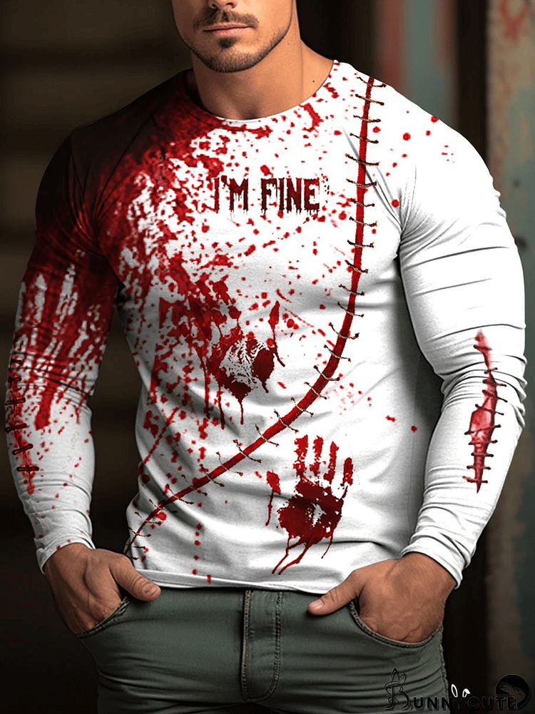 Halloween Men's Printed Long Sleeve T-Shirt