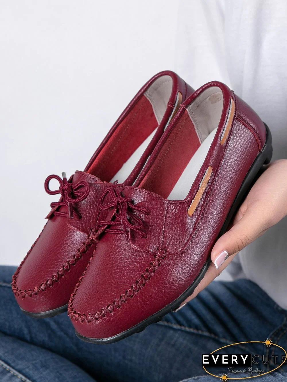 Retro Casual Simple Lace-up Flat Shoes