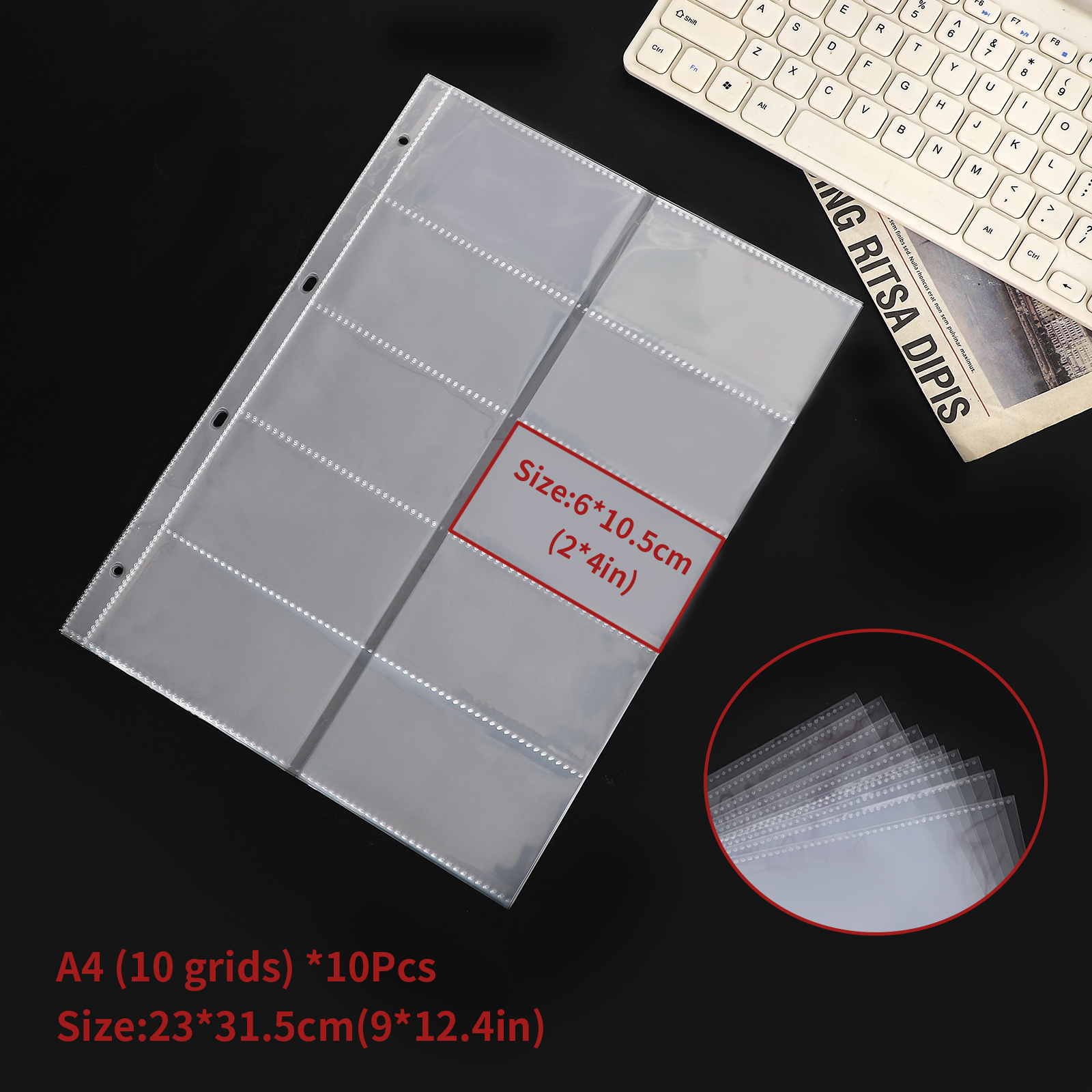 Storage Book - A4 Anime Postcard Loose Leaf Storage Card Book Transparent 