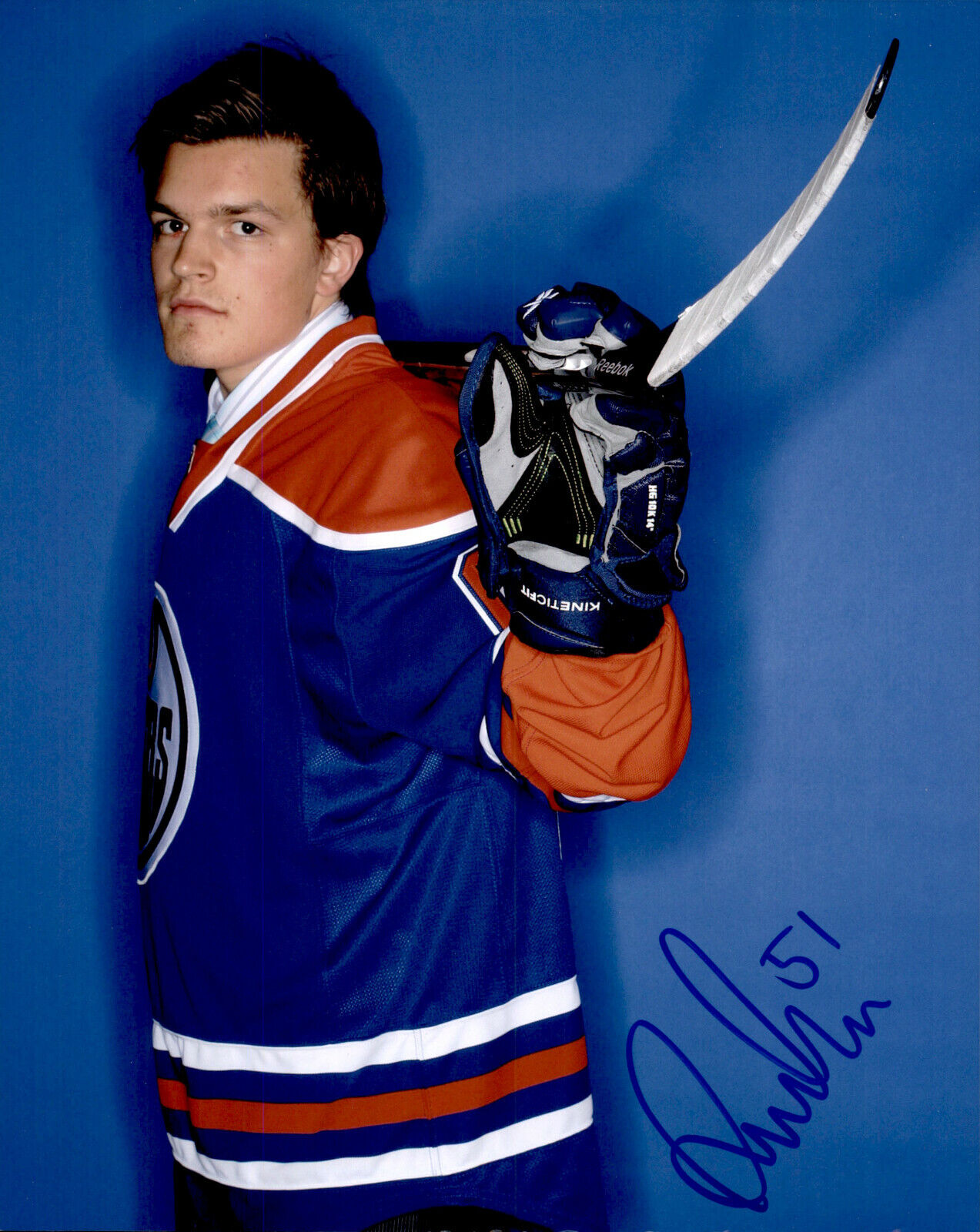 Anton Lander SIGNED 8x10 Photo Poster painting EDMONTON OILERS