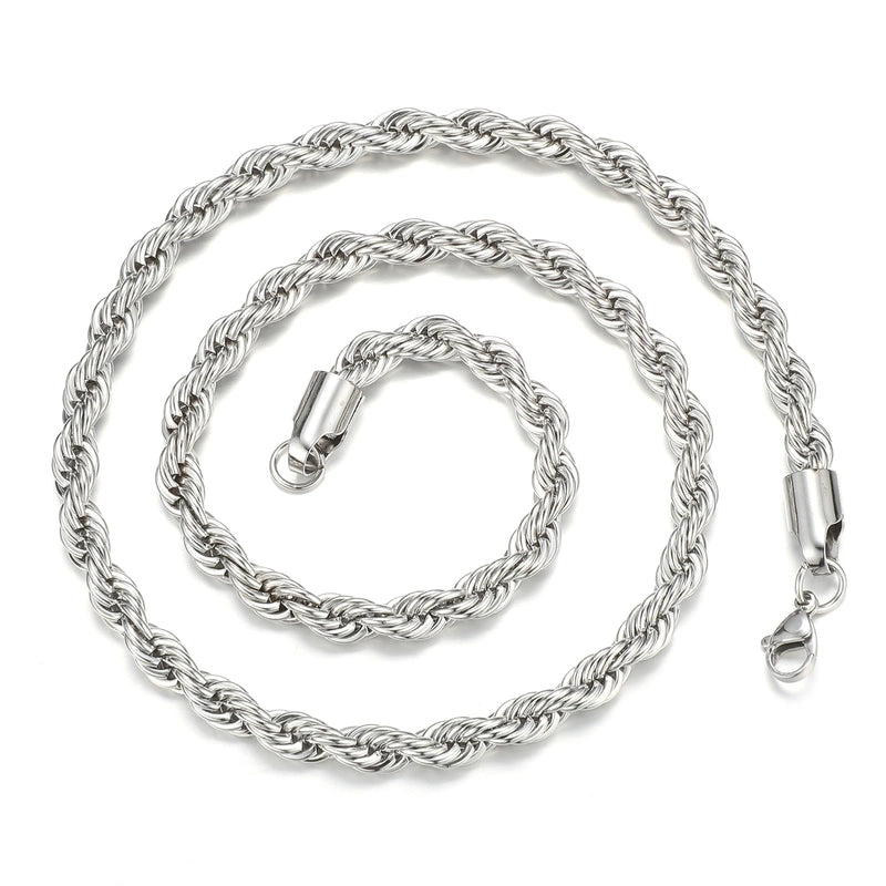 Minimalist Twist Stainless Steel Plating Men’S Necklace