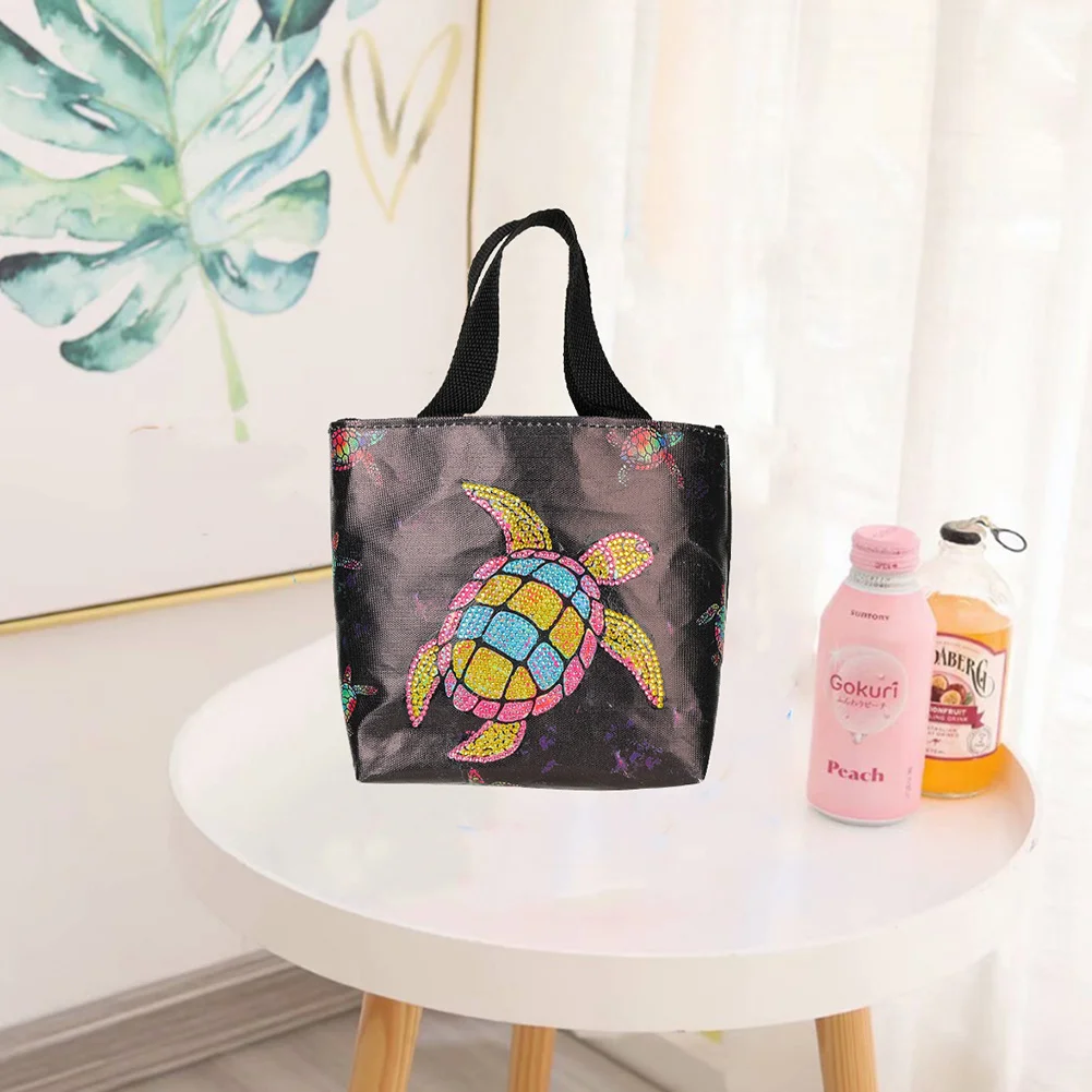 5D Diamond Painting Handbag DIY Canvas Turtle Storage Bag Tote